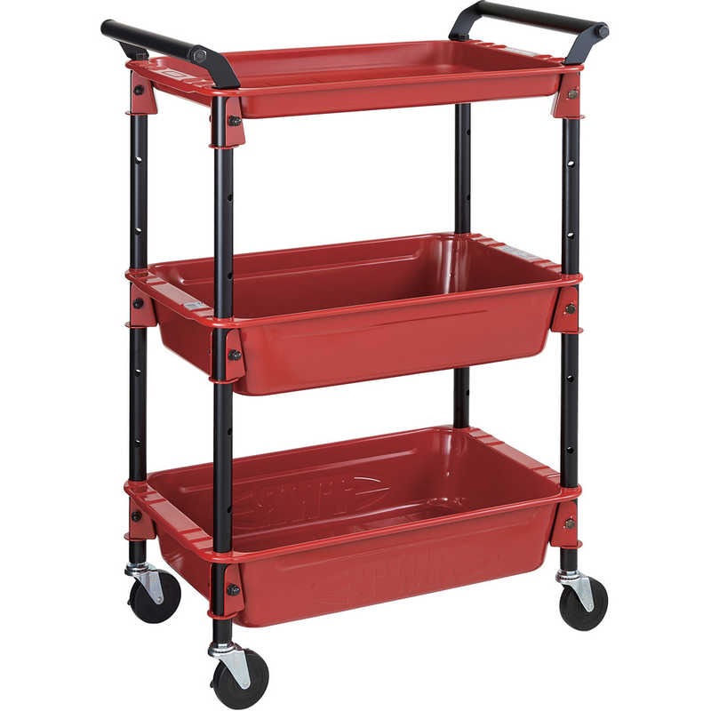トラスコ中山　ツールワゴンロイヤル 586X320X833 深2浅1 赤　TWR4