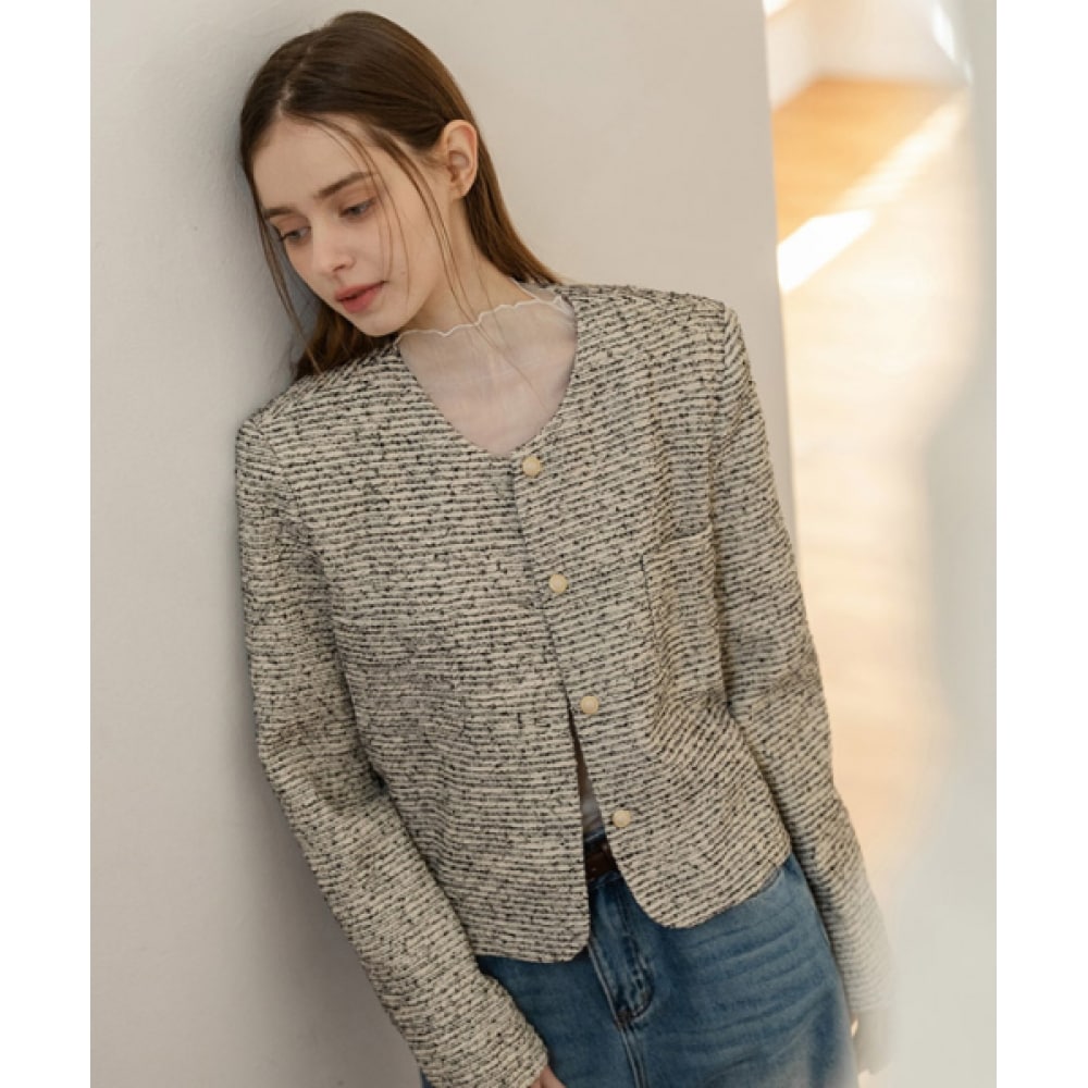 FRENCHCHIC ジュエルボタンツイードジャケット F5S35JK