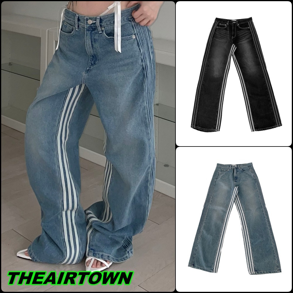 【THEAIRTOWN】in line track denim pants