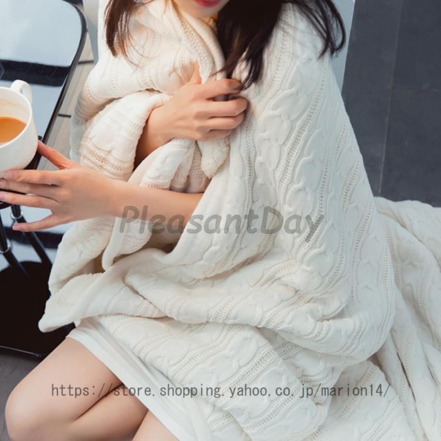 毛布 ブランケット ニット ダブル 肌掛け 肩掛け ベッドスロー 敬老の日 ギフト エアコン対策 寝具 速乾 洗濯可 コットン 接触冷感 タオルケット リバーシブル 6,416円