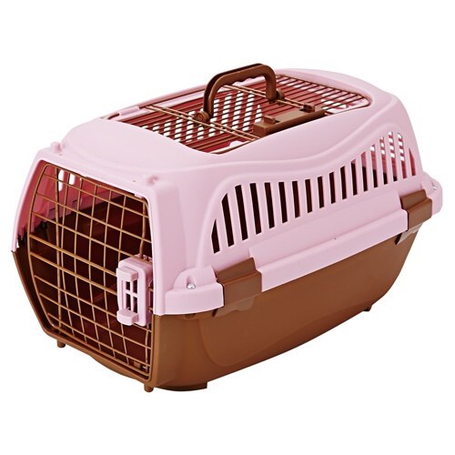 2ドアスマイルキャリー ピンク 折りたたみ ペットキャリー M 猫犬用 キャリー ネコ 10kg