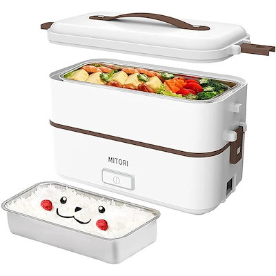 他サイト： MITORI 2段式 コロナ感染抑える高速弁当箱炊飯器 0.5-1.5合 ひとり暮らし用 蒸し 炊き 温め機能付き 1台3役 小型 一人用 米もおかずもこれ一台 車中泊 自宅 職場でも大活躍 1年品質の商品画像