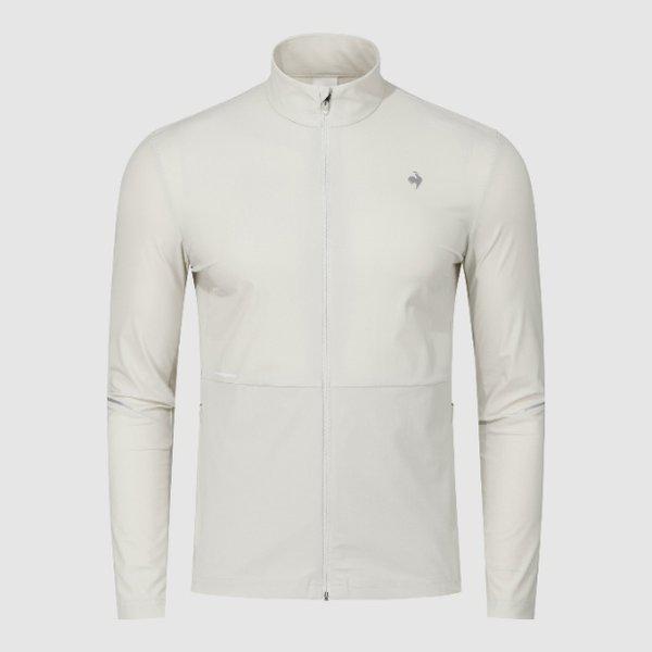 M ジャージー BQK QR123EFT21-WBG ユニ トリコット スタンネック トラックトップ / WHITE BEIGE