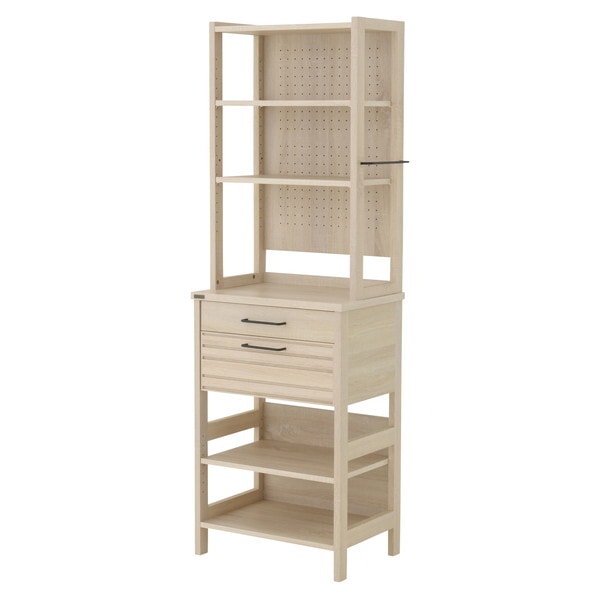 4FUL LF180-60HC IV オークナチュラル ラフィカ キッチンラック (ハイタイプ・60cm幅) メーカー直送