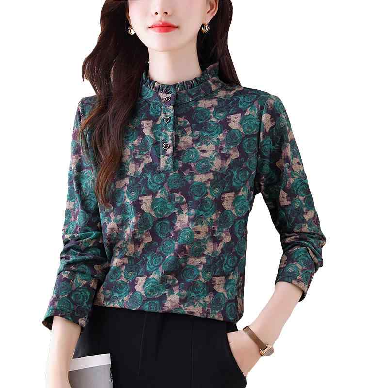 レディース シャツ ブラウス 春秋冬 ガールズ 女性 カジュアル ベルベット 起毛 スタンドカラー プルオーバー 長袖 通勤 オフィス 暖かい 軽量 柔らかい トップス 保温性