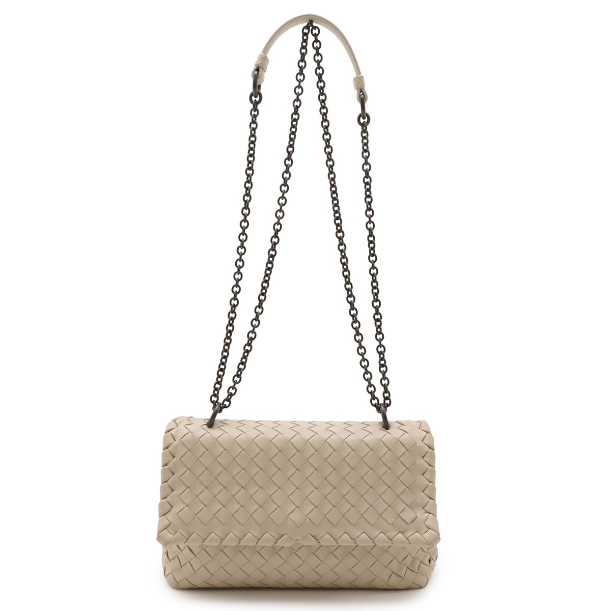 イントレチャート ベビー オリンピア ショルダーバッグ チェーンショルダー 2WAY トートバッグ レザー ベージ