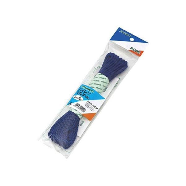 (まとめ) TRUSCO パイレンマルチカラーロープ φ3mm×10m 青 R-310P-B 1巻 (×20セット) 10,562円