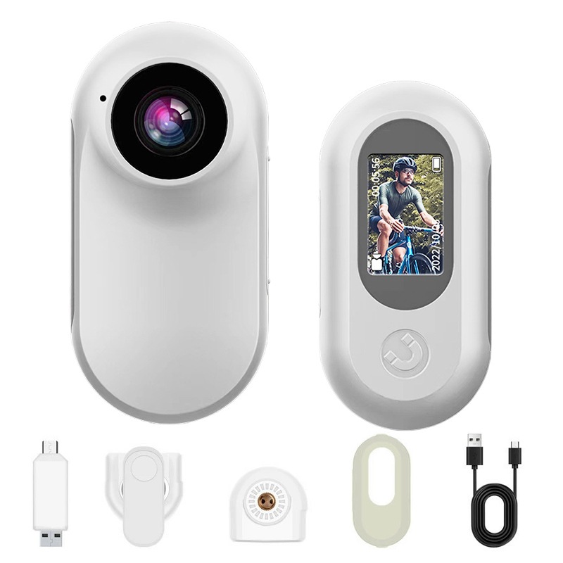 超小型 アクションカメラ 手振れ補正 1080P 30fps 広角レンズ IPSスクリーン EIS手ブレ補正 写真/ビデオ/再生 ループ録画 ドライブレコーダー バッククリップ付属 USB充電式