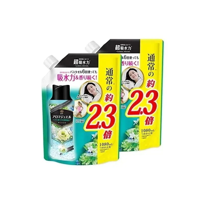 即納まとめ買い レノア ハピネス アロマジュエル 香り付け専用ビーズ パステルフローラル&ブロッサム 詰め替え 特大 1080mL 2個
