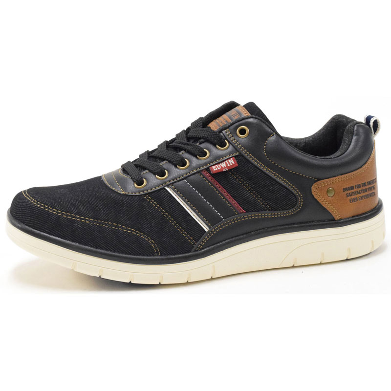 EDWIN(エドウィン) EDWIN ストレッチスニーカー EDW-7643 カジュアル シューズ (edw7643-black) 4,609円