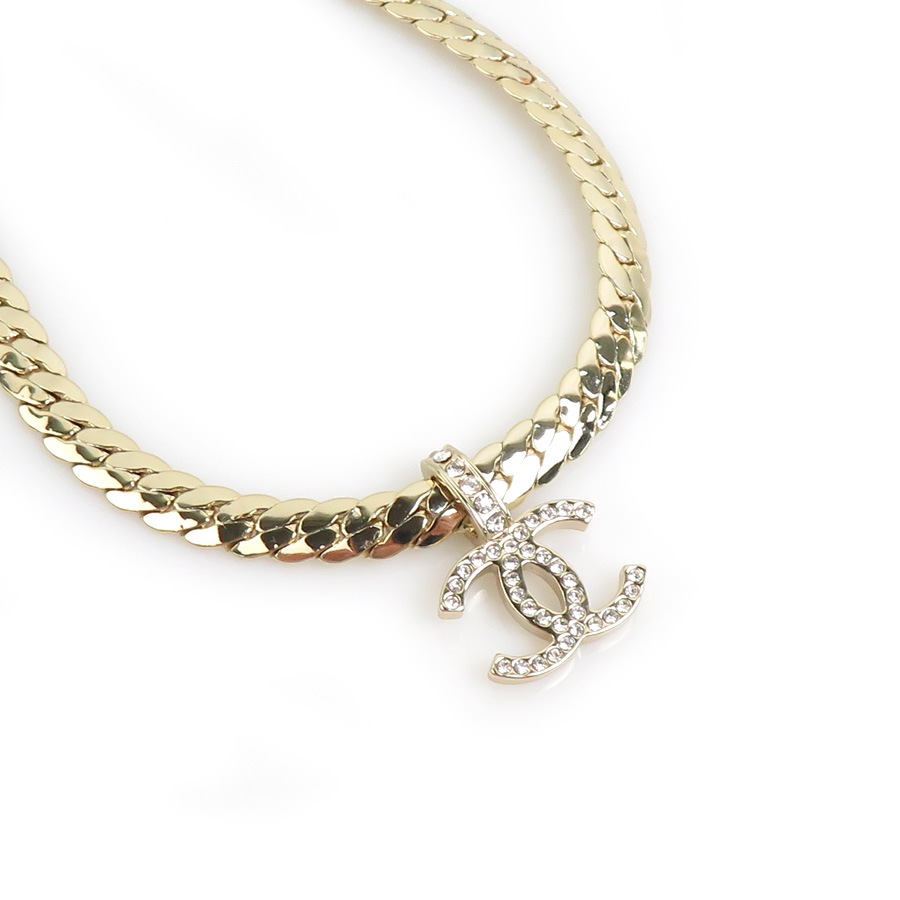 シャネル CHANEL ネックレス ココマーク メタル/ラインストーン ゴールド/シルバー レディース w1077g