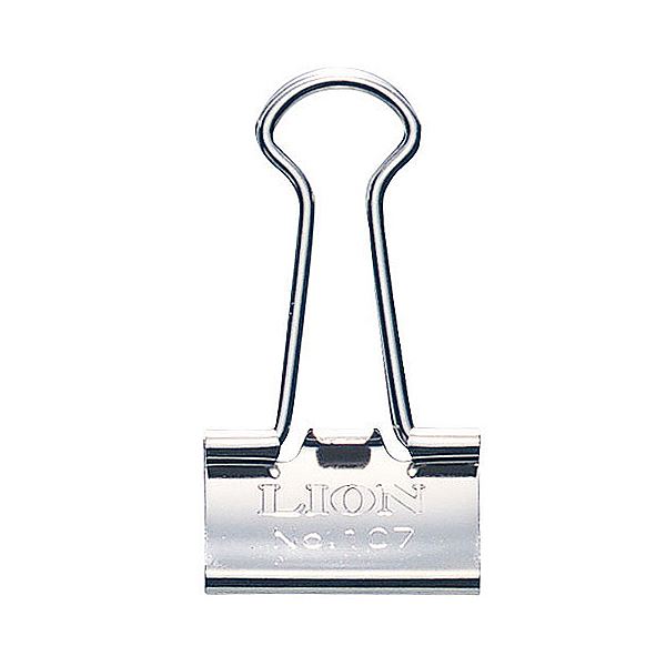 （まとめ）ライオン事務器 バインダークリップ ニッケルメッキ 小 口幅19mm No.107N 1箱（10個） (×30セット)
