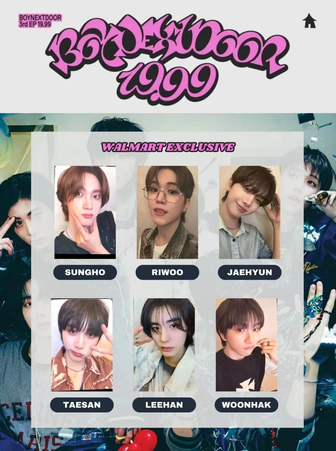 boynextdoor19.99walmartexclusive特典メンバー選択