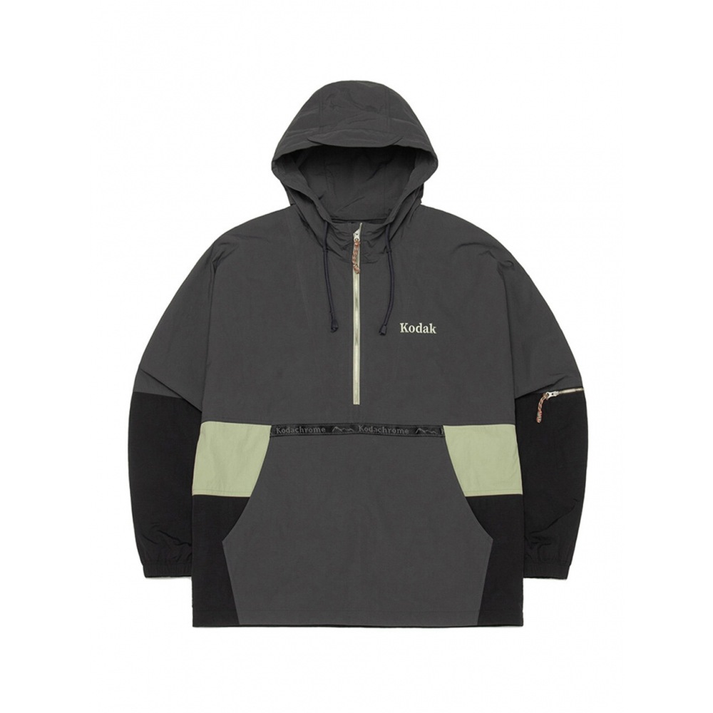 KODAK Apparel トリップシナリーカラーブロックアノラックジャケット CHARCOAL