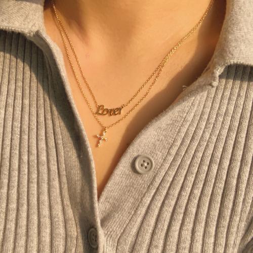 1990s Lover and Cross Necklace Set ネックレス 韓国正規品ネックレス