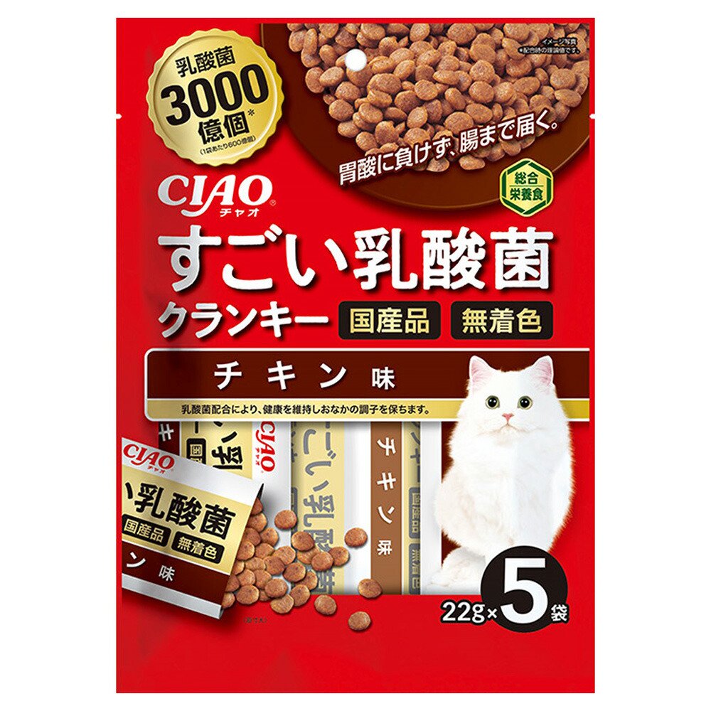 キャットフード　いなば　ＣＩＡＯすごい乳酸菌クランキー　チキン味　２２ｇX５袋X４８　ＣＲＣ35―15―20―05―40