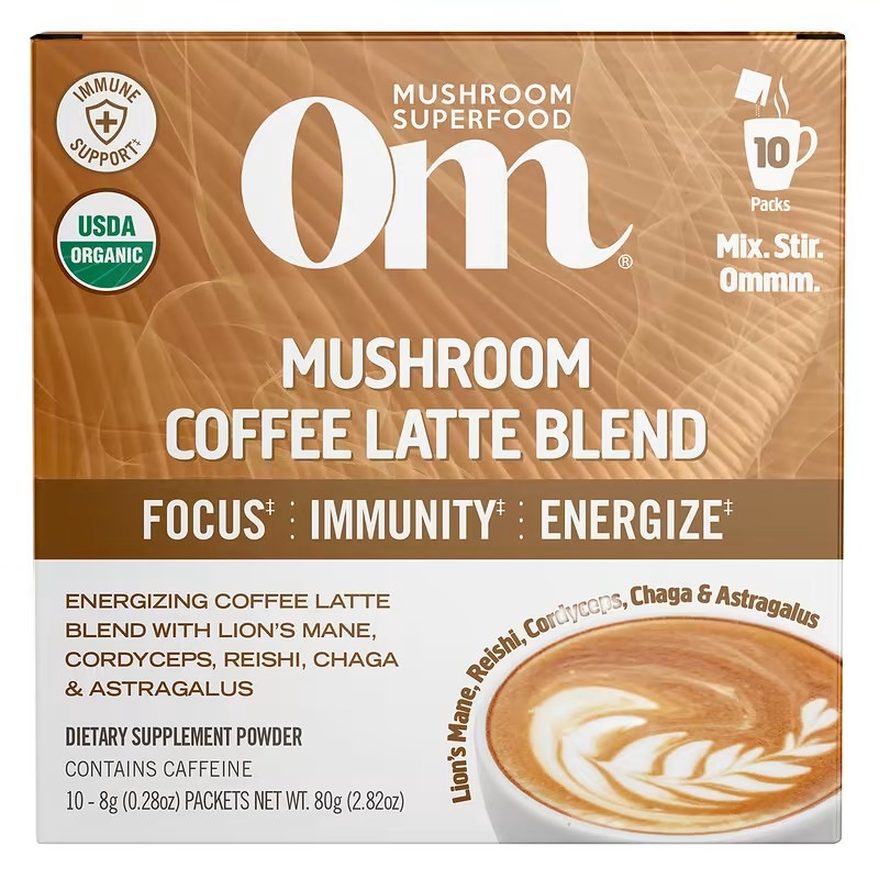 Om Mushrooms　キノコ入りコーヒーラテブレンド10袋各8g（0.28オンス）