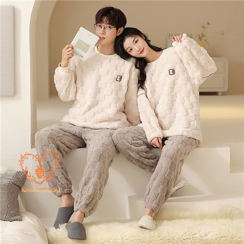 ペアパジャマ 冬 モコモコ カップル ペア ルームウェア セット 長袖 ペア パジャマ 夫婦 もこもこ メンズ ペアパジャマ カップル 秋冬 結婚祝い プレゼント ペア
