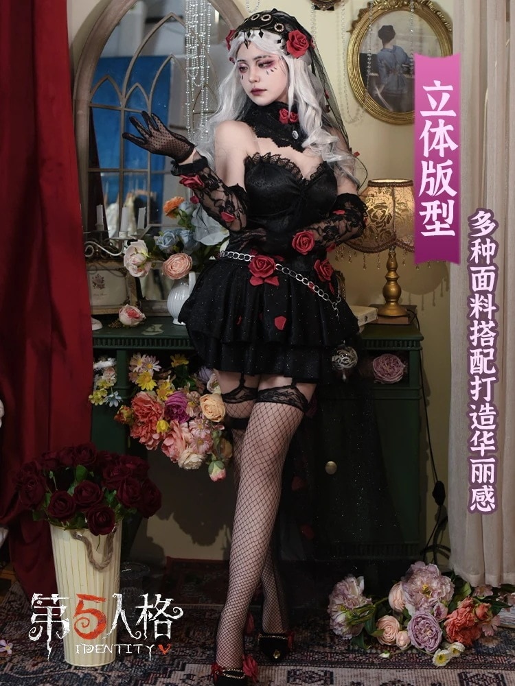 Vアイデンティティ V心理学者 ロングナイトシックスター 女性用ウィッグ Identityパーティーイベント用品コスプレ変装仮装