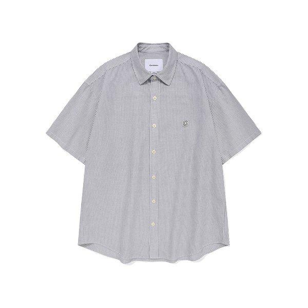[通常価格：69,000ウォン] オックスフォードストライプハーフシャツグレーCO2402SS11GR