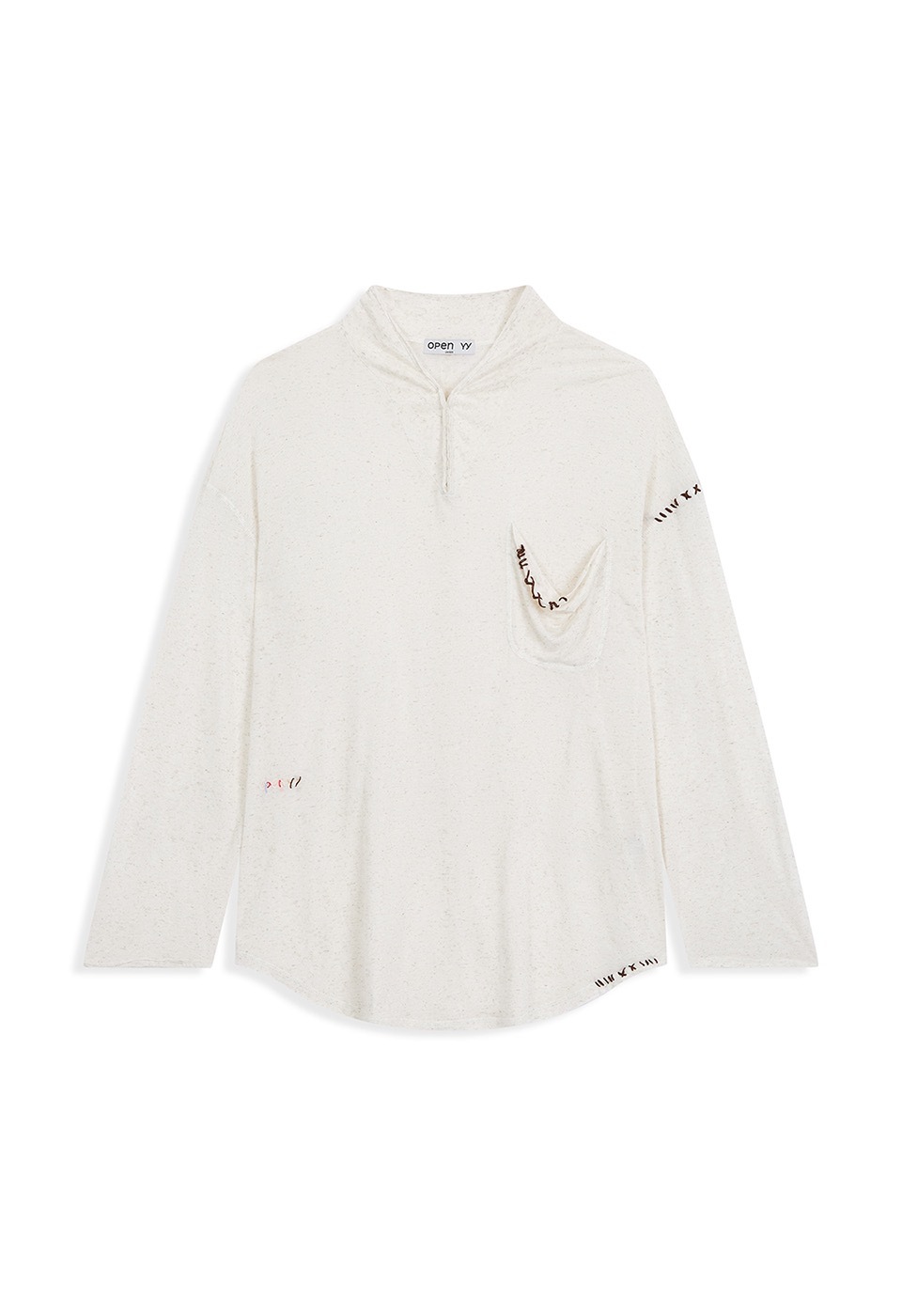 【OPEN Yy】 26SS HOOK HENLEY STITCH TOP : OATMEAL