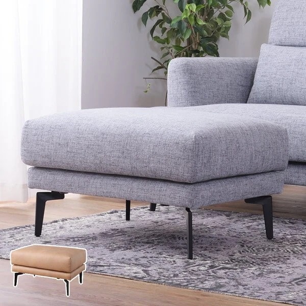 オットマン 幅77cm ソファ 布張り ファブリック レザー調 腰掛 スツール ソファー 椅子