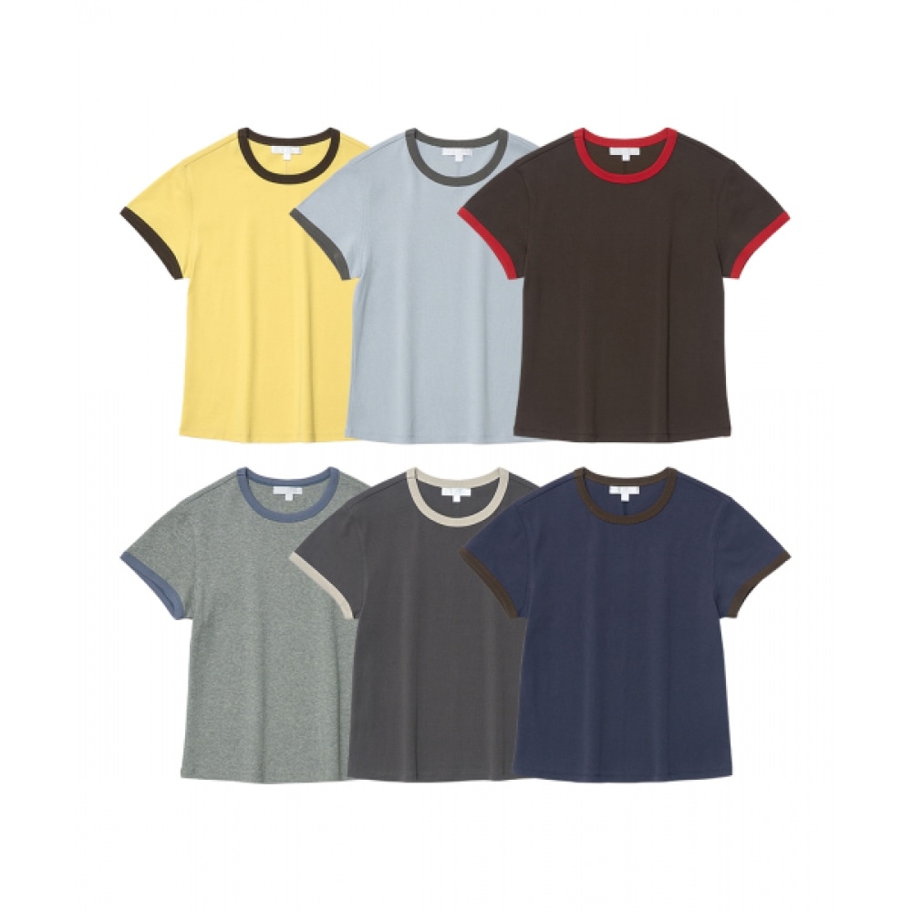 パーティメントレディース PWC バインディングショートスリーブ T シャツ_6 色