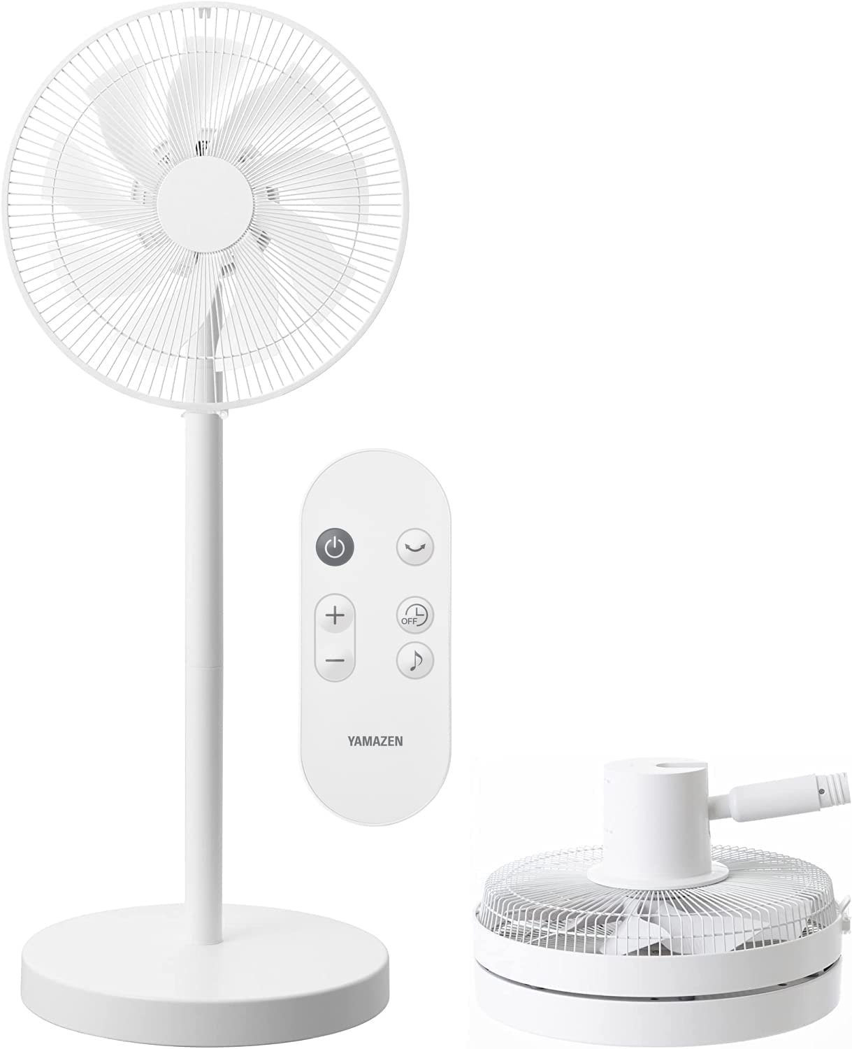 [山善] 扇風機 リビング コンパクト収納 DCモーター 静音 左右自動首振り 風量8段階調節 切タイマー機能 リモコン付き ホワイト AHX-FGD301(W)