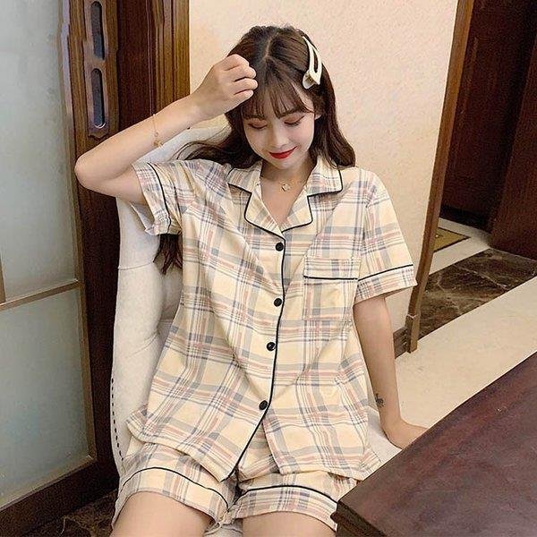 2色！パジャマ レディース 春夏 ルームウェア 前開きパジャマ 2点セット 半袖 パンツ シャツパジ