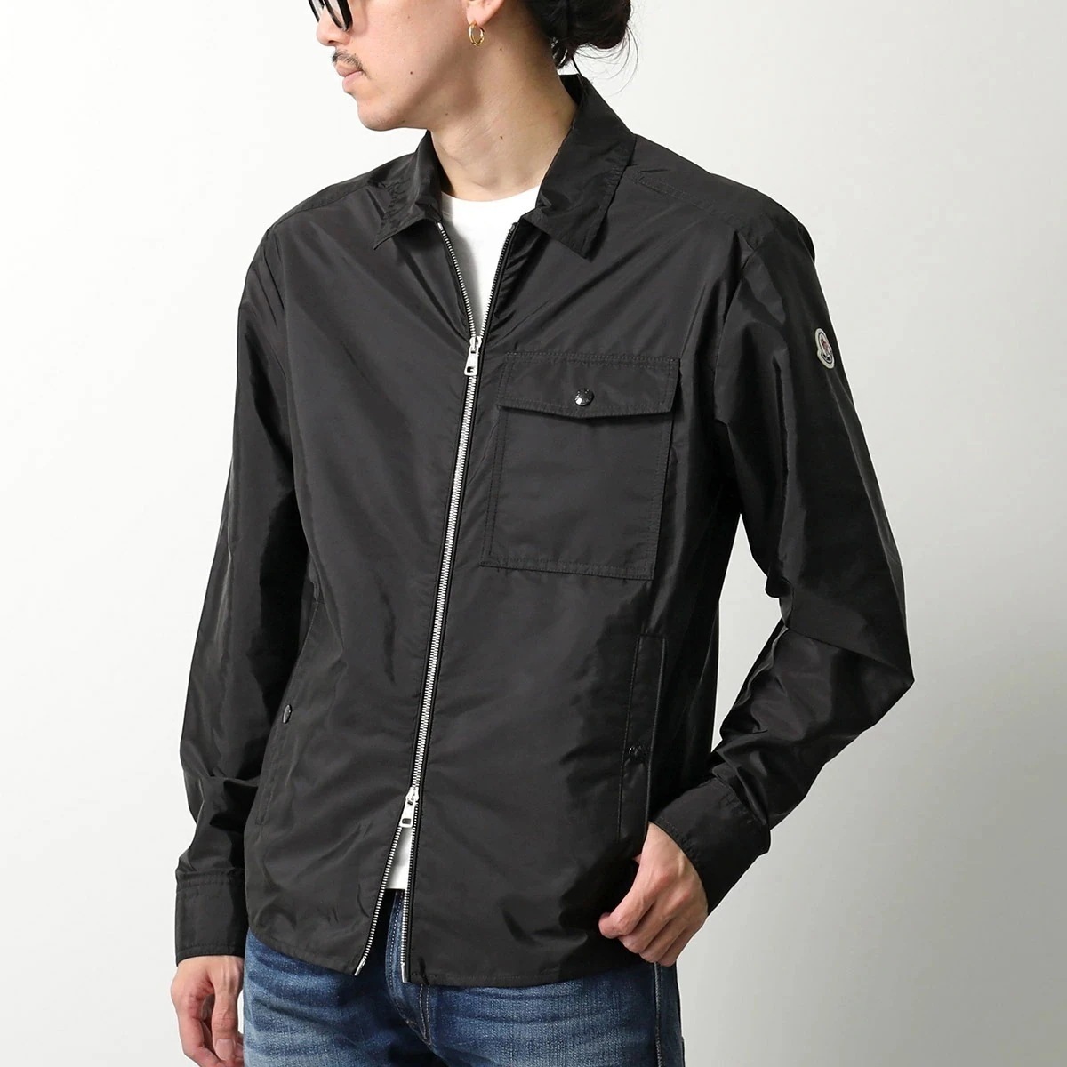 MONCLER モンクレール ブルゾン CAMICIA 2F00017 539ZD メンズ ジップアップ ジャケット アイコンパッチ ロゴ 999