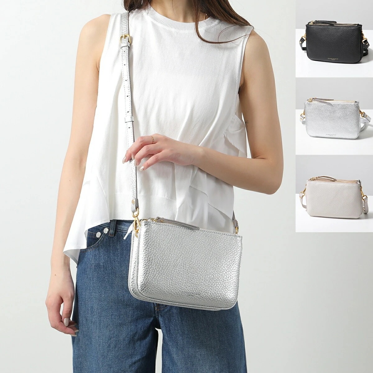 GIANNI CHIARINI ジャンニキアリーニ ショルダーバッグ FRIDA フリーダ BS10435 TKL レディース クロスボディ レザー クラッチバッグ 鞄 カラー3色 【mega】