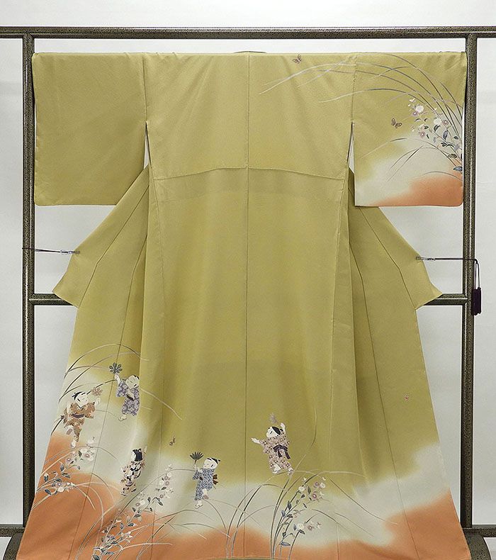 訪問着 未着用美品 正絹 童菊花模様 身丈162cm 裄丈68cm 訪問着 未使用 新古品 着物 結婚式 入学式 卒業式 b0699