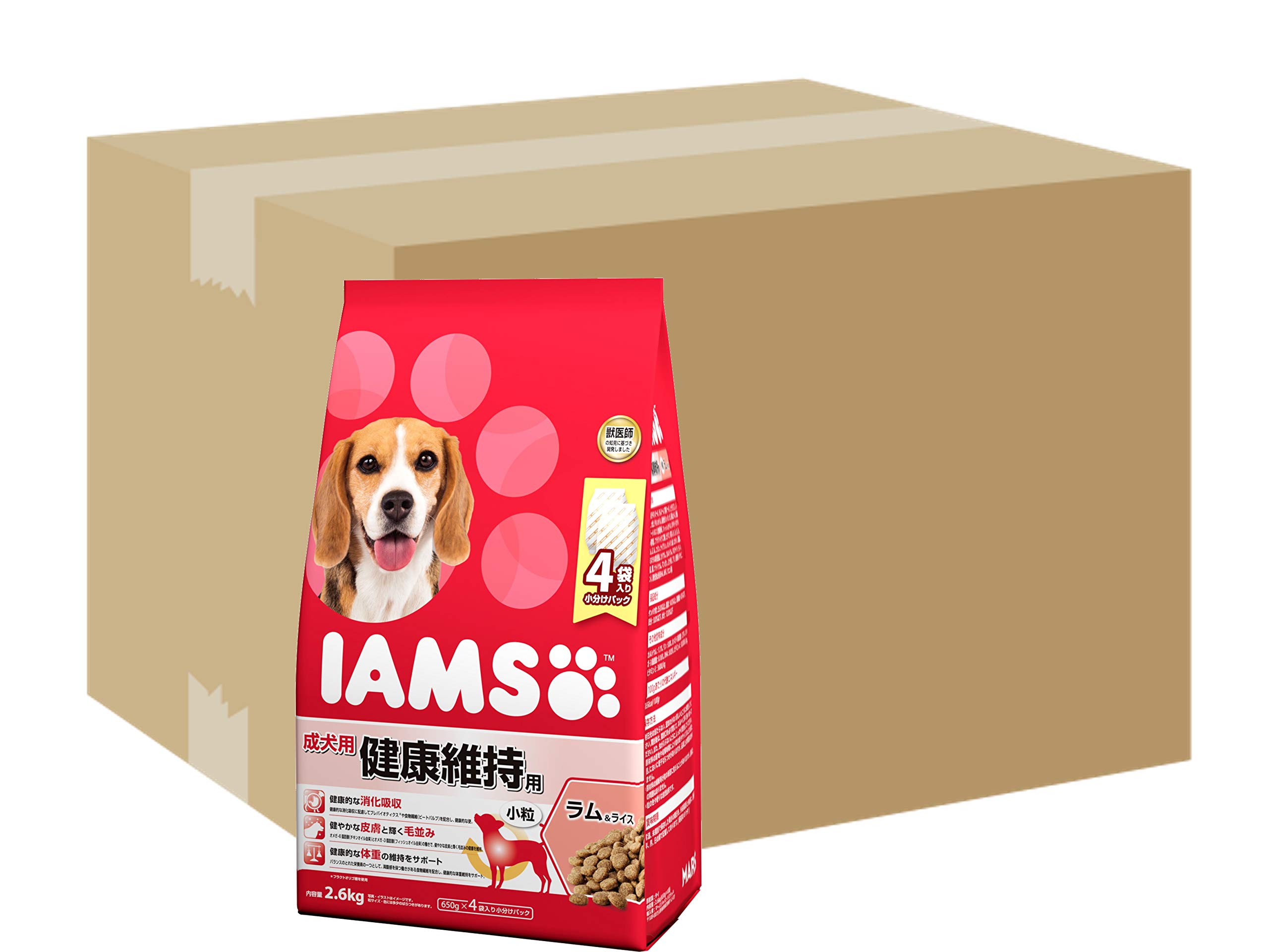 アイムス (IAMS) ドッグフード 健康維持用 小粒 ラム&ライス 成犬用 2.6kg×4 (ケース販売)