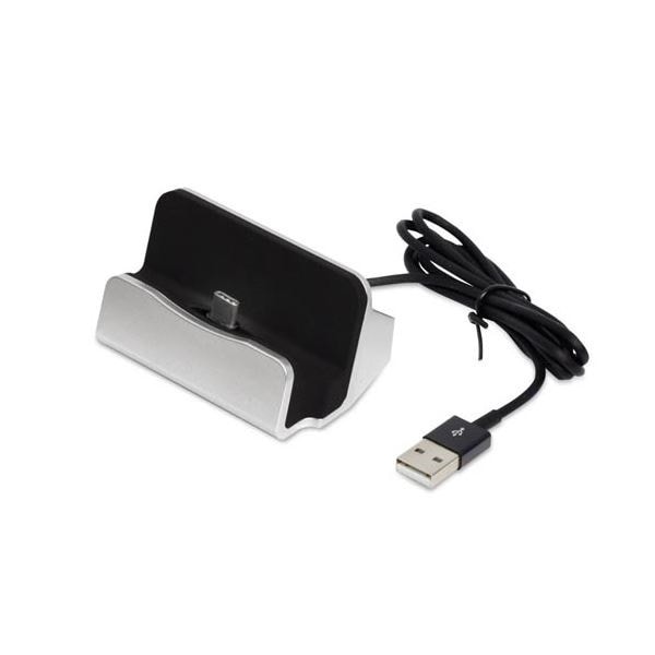 （まとめ）スマートフォンスタンド for TypeC シルバー CRADTC-SV[x2セット]