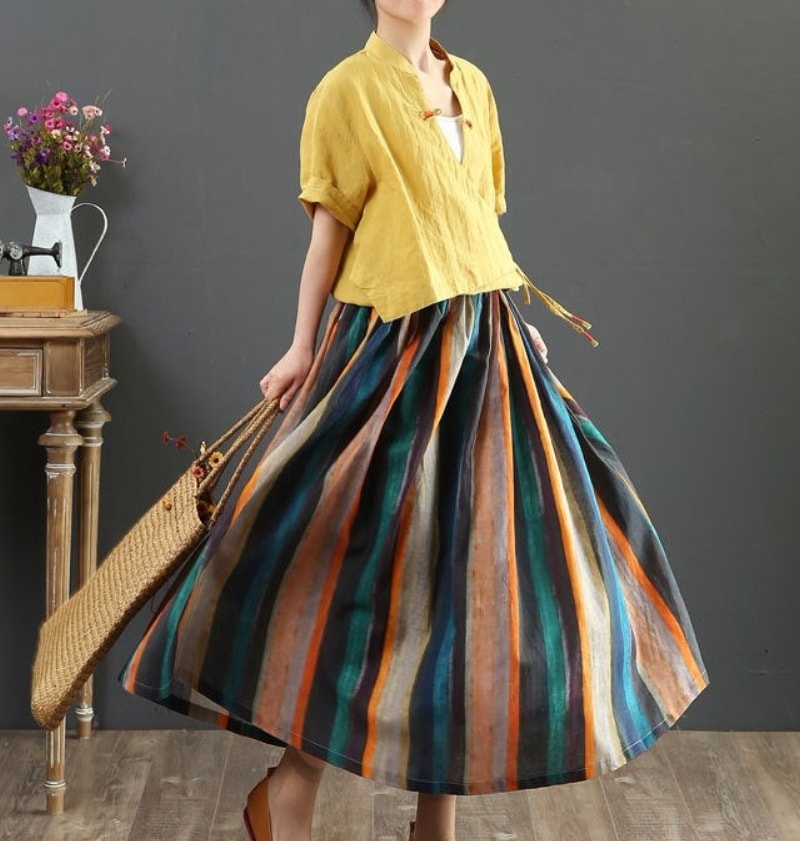 スカート デート モテアイテム フレアスカート ロング丈 プリーツ 虹色 可愛い きれいめ 上品 おしゃれ かっこいい 可愛い ラブリー キュート ガーリー クール モード系 セクシー