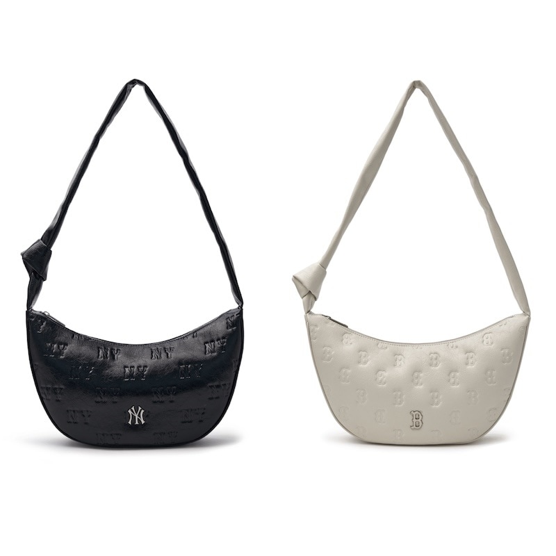 3ACRMV15N 正規品保証 関税負担なし 韓国限定販売 冬の新商品 クラシックモノグラム クラック エンボ クロスバッグ ニューヨーク ヤンキース