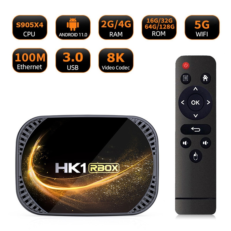 Hk1 Rbox X4s セットトップ ボックス S905x4 4g/128g 8k デュアルバンド ネットワーク Hd プレーヤー Android 11