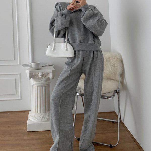 Hスタイル(LH)起毛セーラーピンタックセット 秋 冬 女性 起毛 トレーニングウェアセット スウェットセット 上下セットアップ