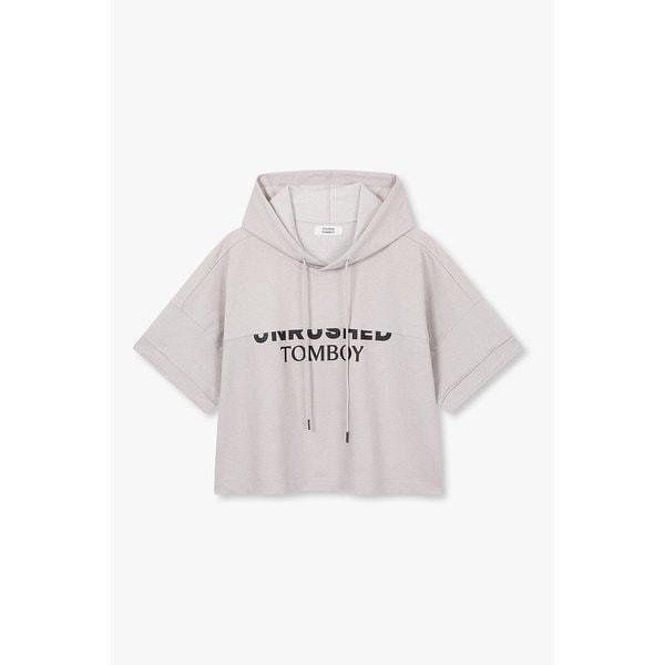 フーディレタリングプリント半袖Tシャツ9106222220082