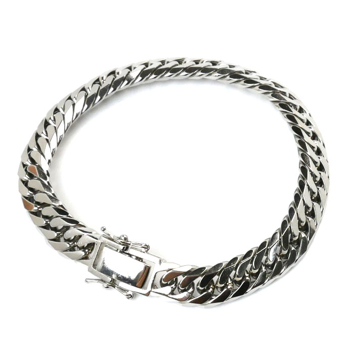 Pt850プラチナ ブレスレット 喜平6面Wカット 71.3g 21cm メンズ 中古 225,315円