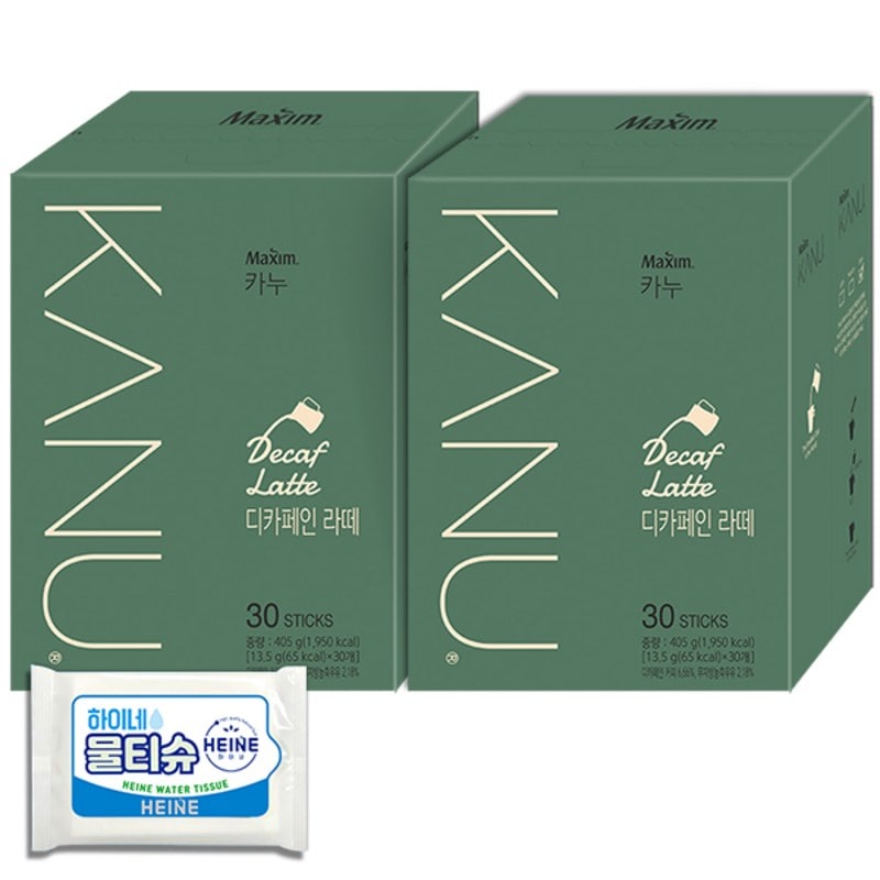カヌーディカフェインラテ60T+ウェットティッシュ/ 60個入り