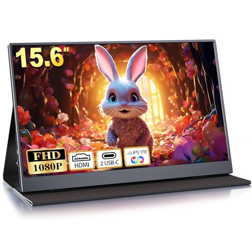 モバイルモニター 15.6インチ ディスプレイ 1920x1080FHD ゲーミングモニター スイッチ用 非光沢IPSパネル高輝度400nits HDRモード対応 薄型 スピーカー内蔵 標準HD/US