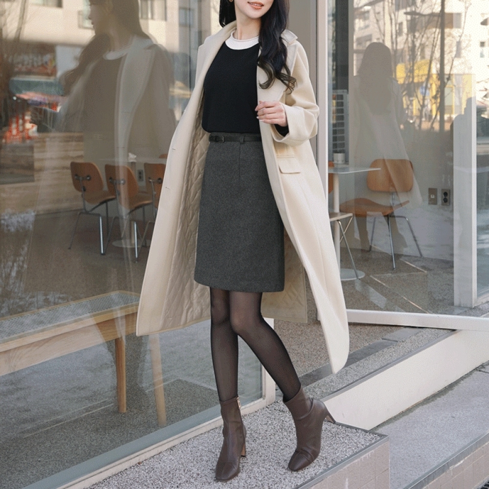 クリック&ファニー [ウール] フェルディル AラインスカートベルトSET [S, M]