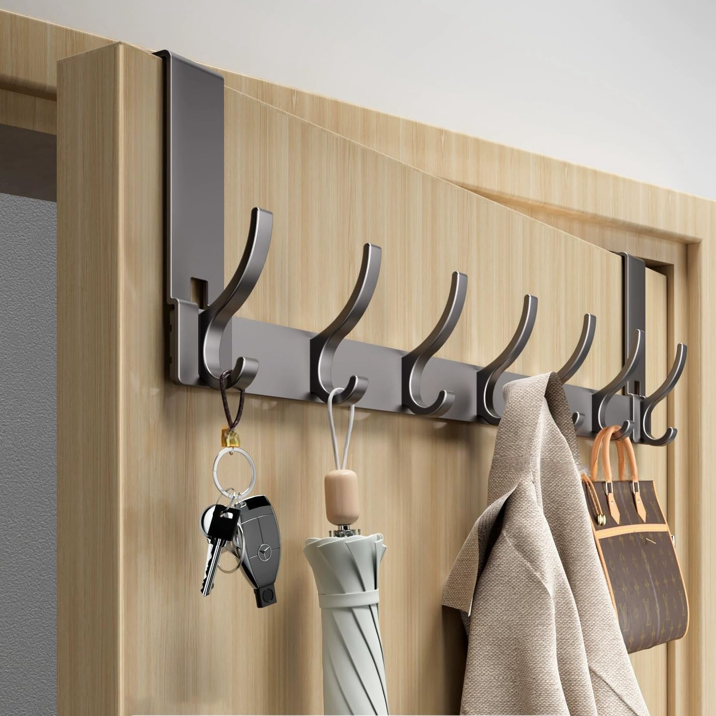 ドアハンガー ワイドフック 扉掛け 約46×18cm グレー