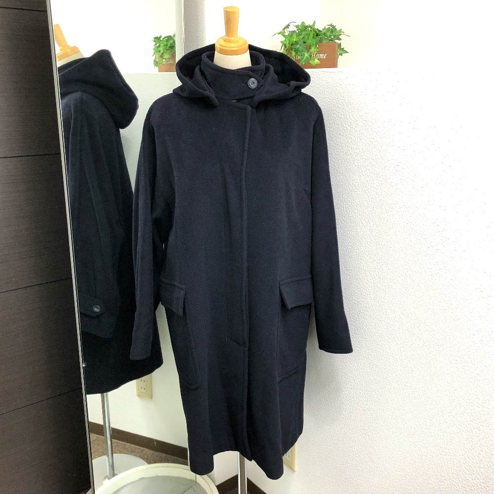 MAX MARA マックスマーラ ロングコート ステュディオ 長袖 フード付き アウター コート アパレル ウール ブラック