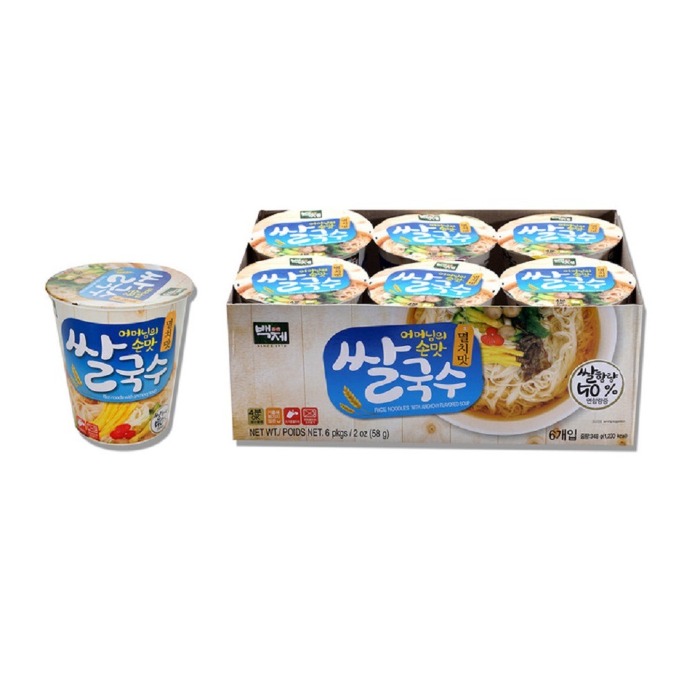 韓国-KFOOD-K MEAL-百済 フォー カップ カタクチイワシ味 58g x 6入 x 4
