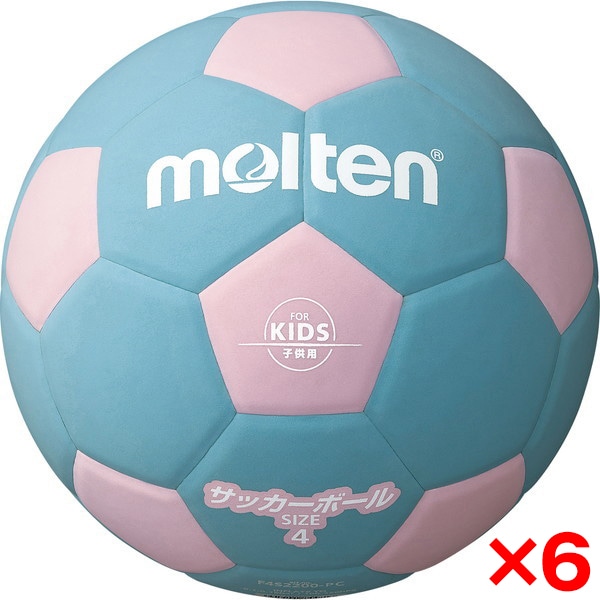 6個セット サッカーボール 軽量4号球 サッカー2200 ピンク×シアン F4S2200-PC