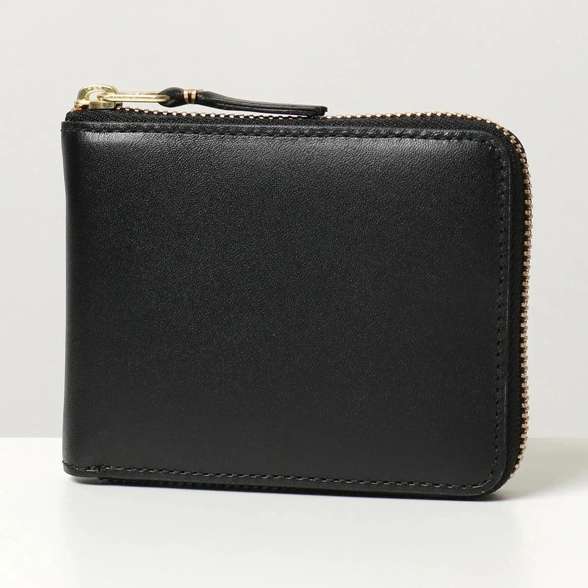 COMME des GARCONS コムデギャルソン SA7100 レザー ラウンドファスナー 二つ折り財布 小銭入れあり ミニ財布 BLACK メンズ