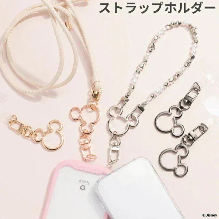 Qoo10] ディズニー ミッキー ストラップホルダー メタリック