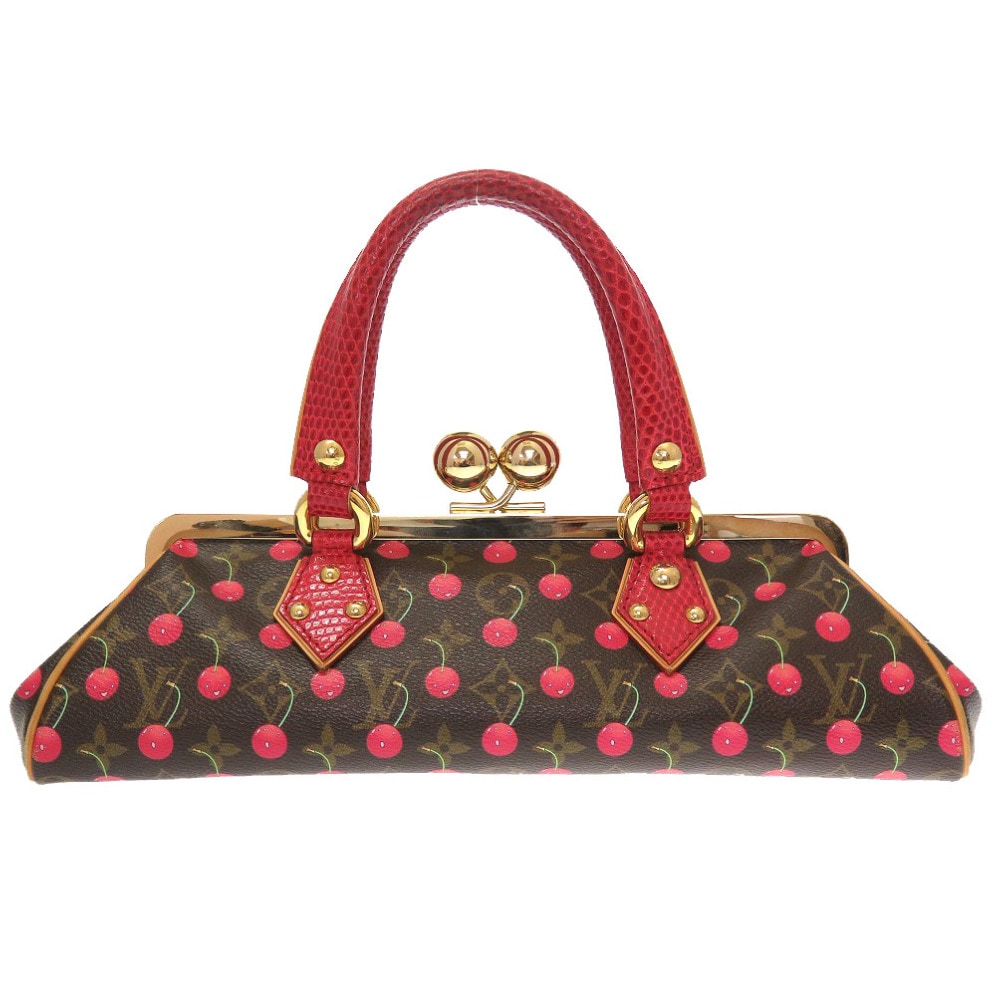 美品 サックフェルモワールGM モノグラム チェリー M95002 ハンドバッグ モノグラムキャンバス/リザード/モノグラムキャンバス ブラウン LV 0046【中古】 レディース 660,000円